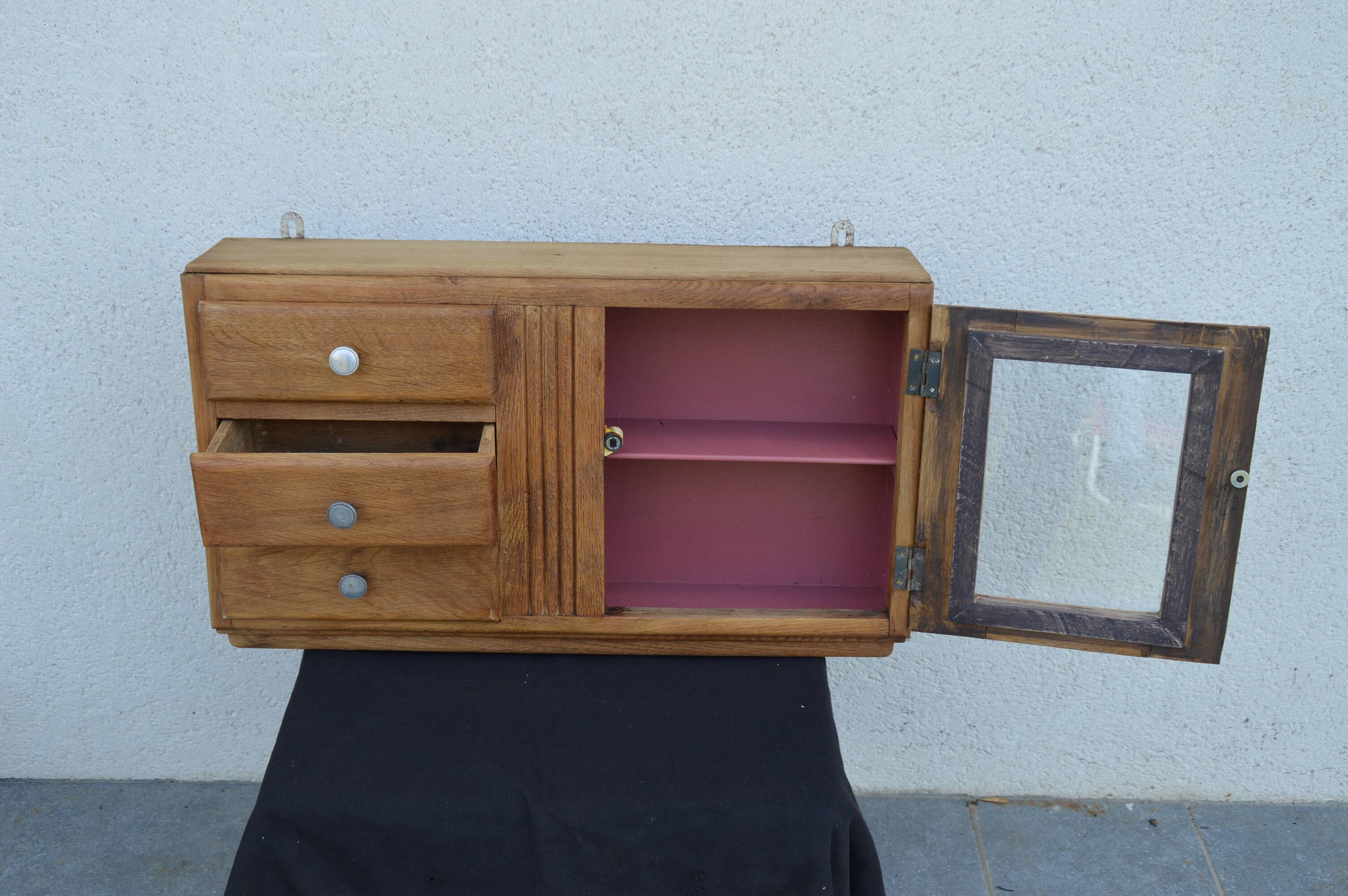 Medicine or toilet cabinet madeover wood