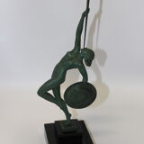 Art Deco Sculpture Trumpet Dancer "Jericho" By Guerbe