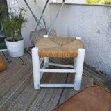 Set of 4 Bohemian straw stools