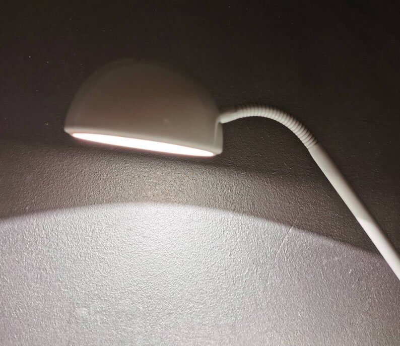 80s Vrieland white metal desk lamp