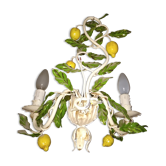 Wire wall lamp decorated with lemons