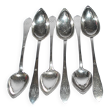 Set of 6 antique spoons in solid silver Minerva 19th century. Goldsmith KABEL 90gr