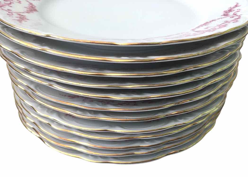 12 assiettes plates en porcelaine
