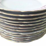 12 flat porcelain plates