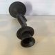 Brutalist black cast iron fish candle holder