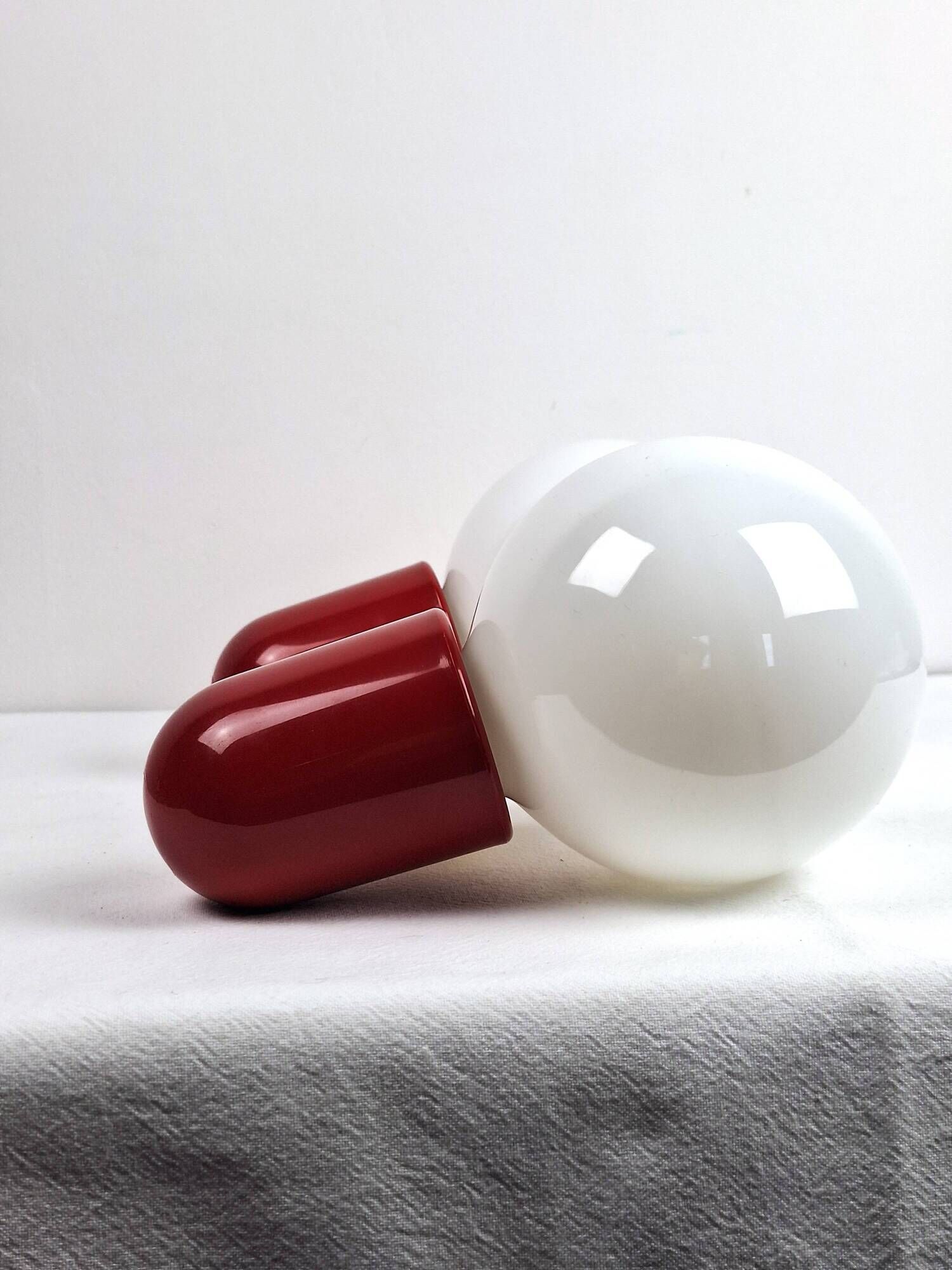 Pair of Allibert 70s space age plastic wall lamps