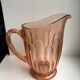 Pink pitcher in molded glass 50s