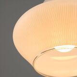 Small Mid-Century Italian Brass and Opaline Pendant Lamp