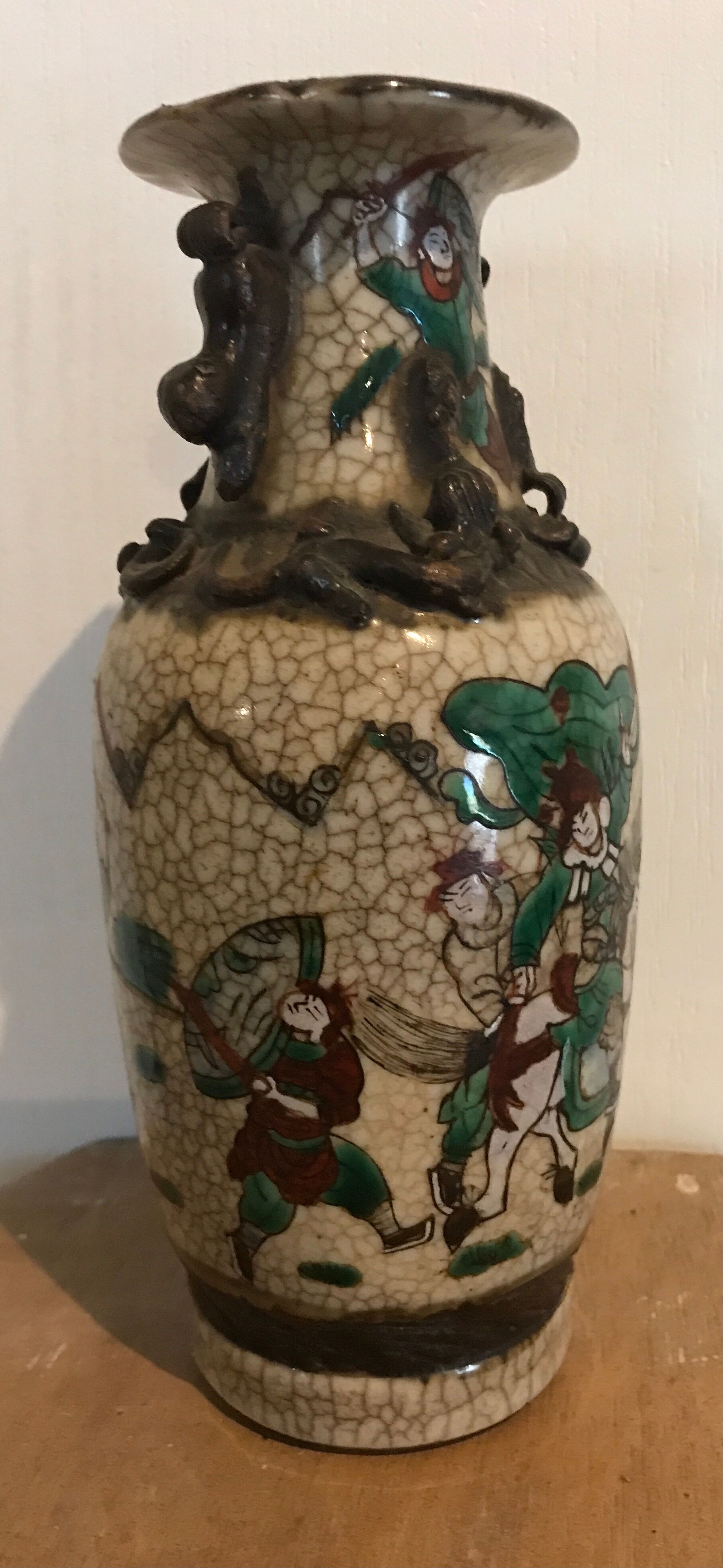 Vase ceramic canton of nanjing decoration of war scenes xixth