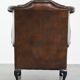 Fauteuil Chesterfield en cuir de vache marron de style anglais