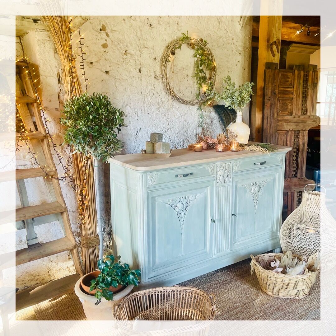 Carved flowered sideboard