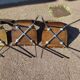 Set of 4 metal and wood chairs
