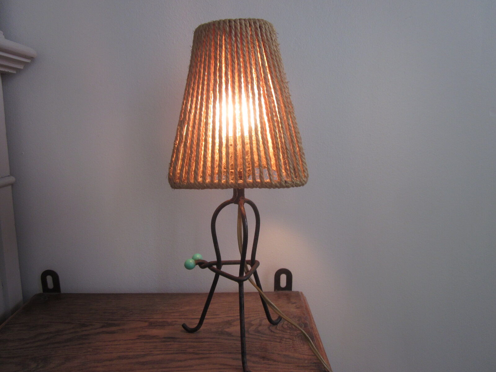 Metal and rope lamp 1950