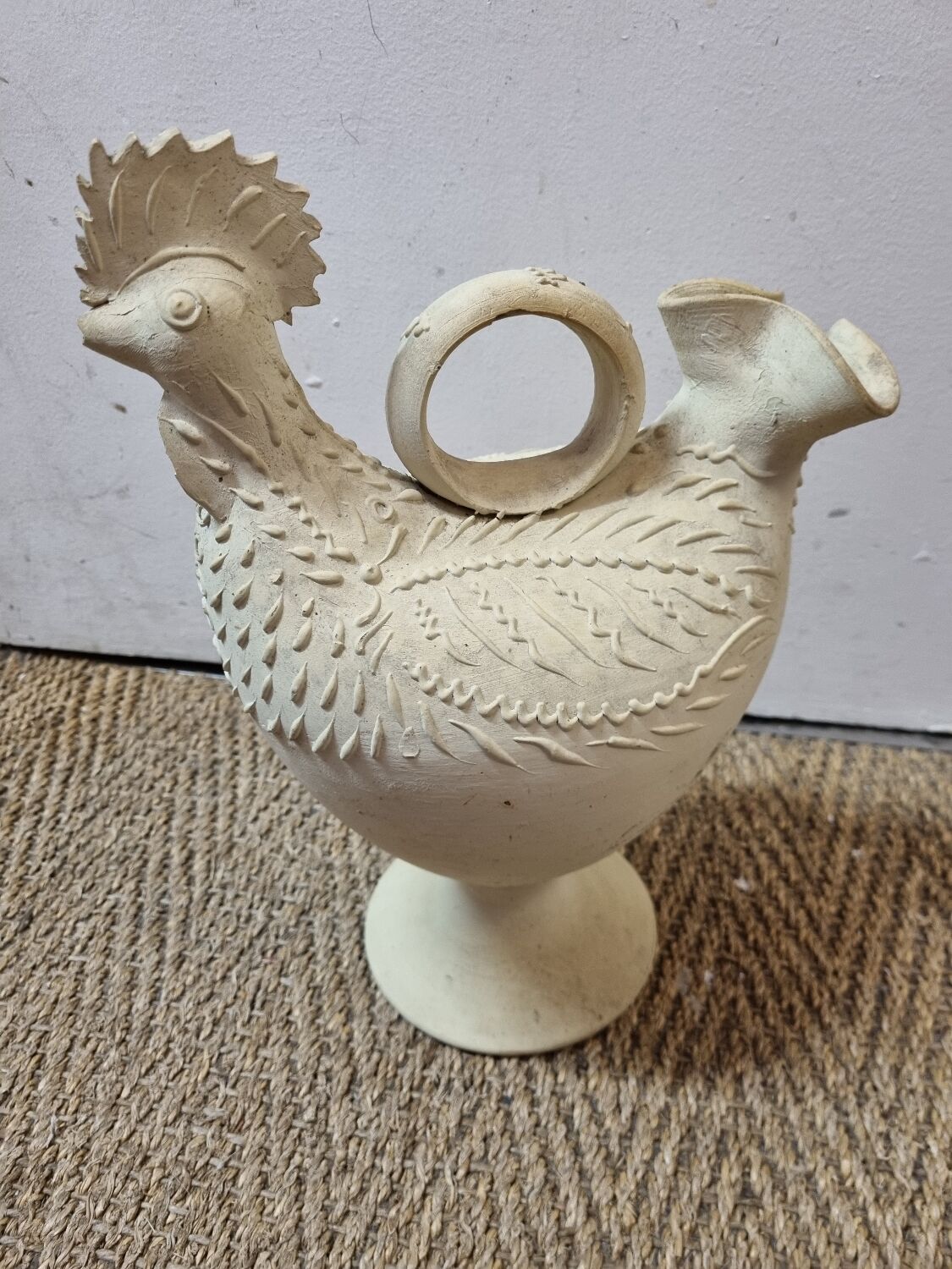 Spanish ceramic rooster pitcher 1980