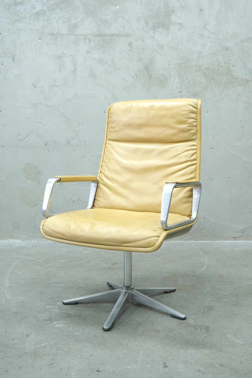 Office Leather Armchair by Delta Design for Wilkhahn, 1960s