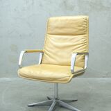 Office Leather Armchair by Delta Design for Wilkhahn, 1960s