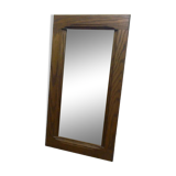 miroir mural rectangulaire encadrement bois brun rustique classique