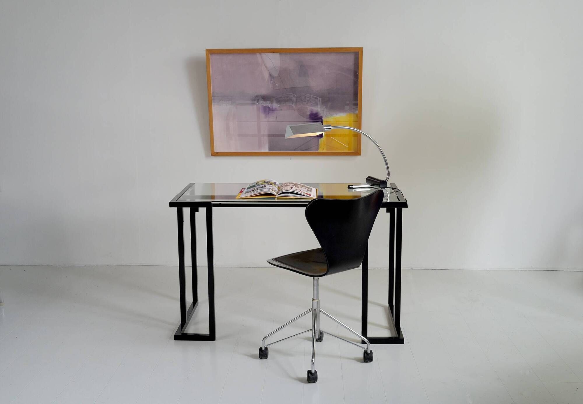 Artelano, glass and metal desk, France 1980