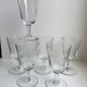 Set of 6 crystal wine glasses engraved 60s