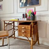 Vintage rattan desk