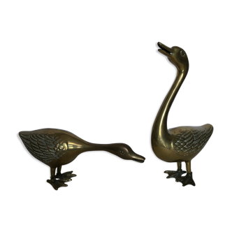 Couple of brass geese