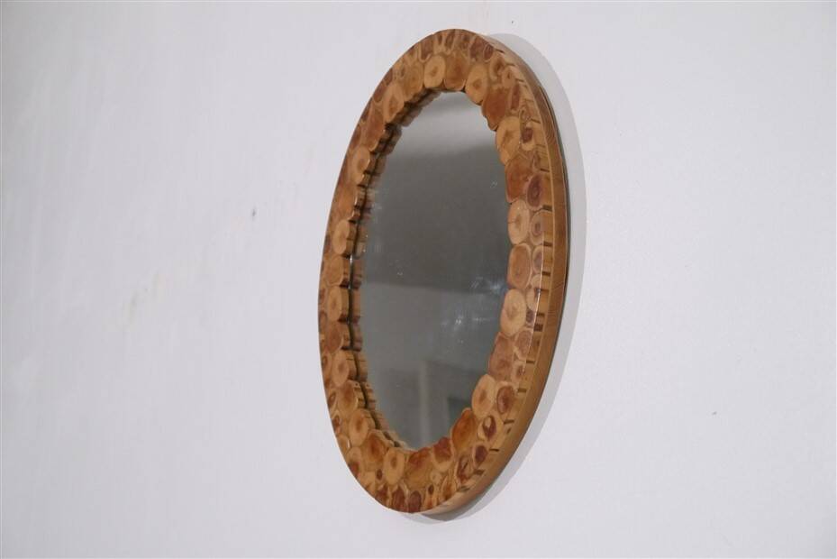 Vintage Scandinavian wooden mirror 1960
