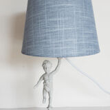 Gray patinated angel bedside lamp