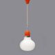 Suspended chandelier in the shape of a white glass bulb, 1970s.