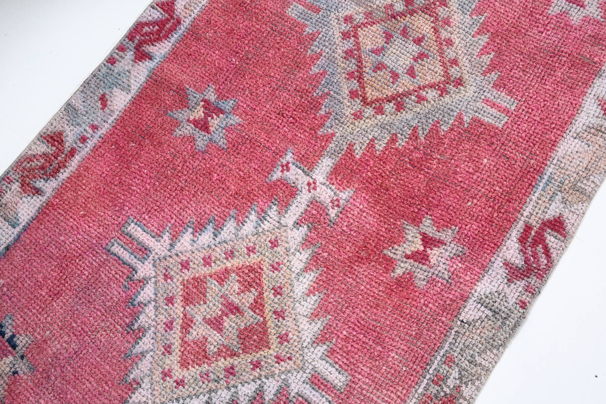 3x11 soft pink retro vintage runner rug, 89x334cm
