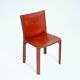 Cassina cab 412 by Mario Bellini in Burgundy dining chairs, 6