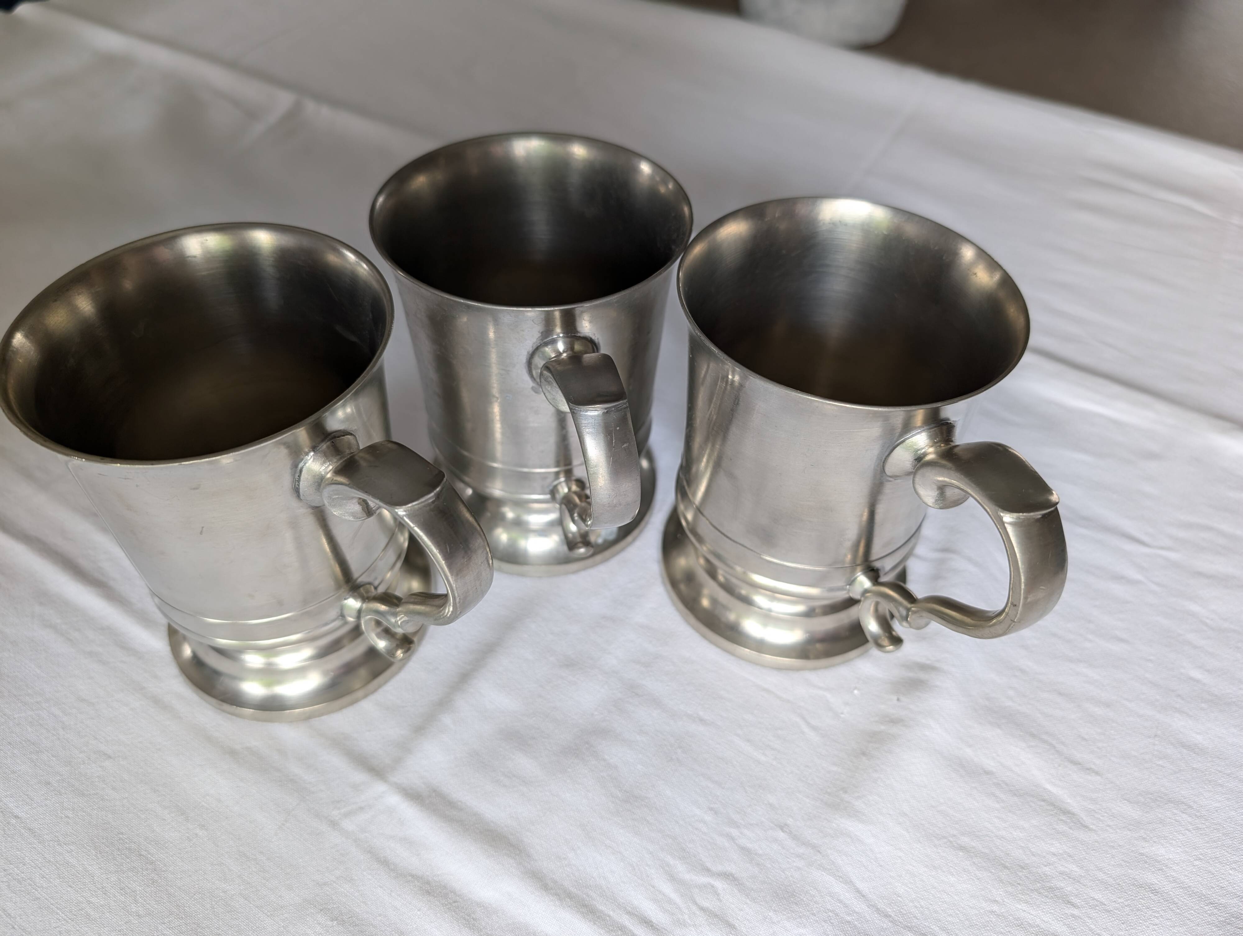 Pewter jug and cups set