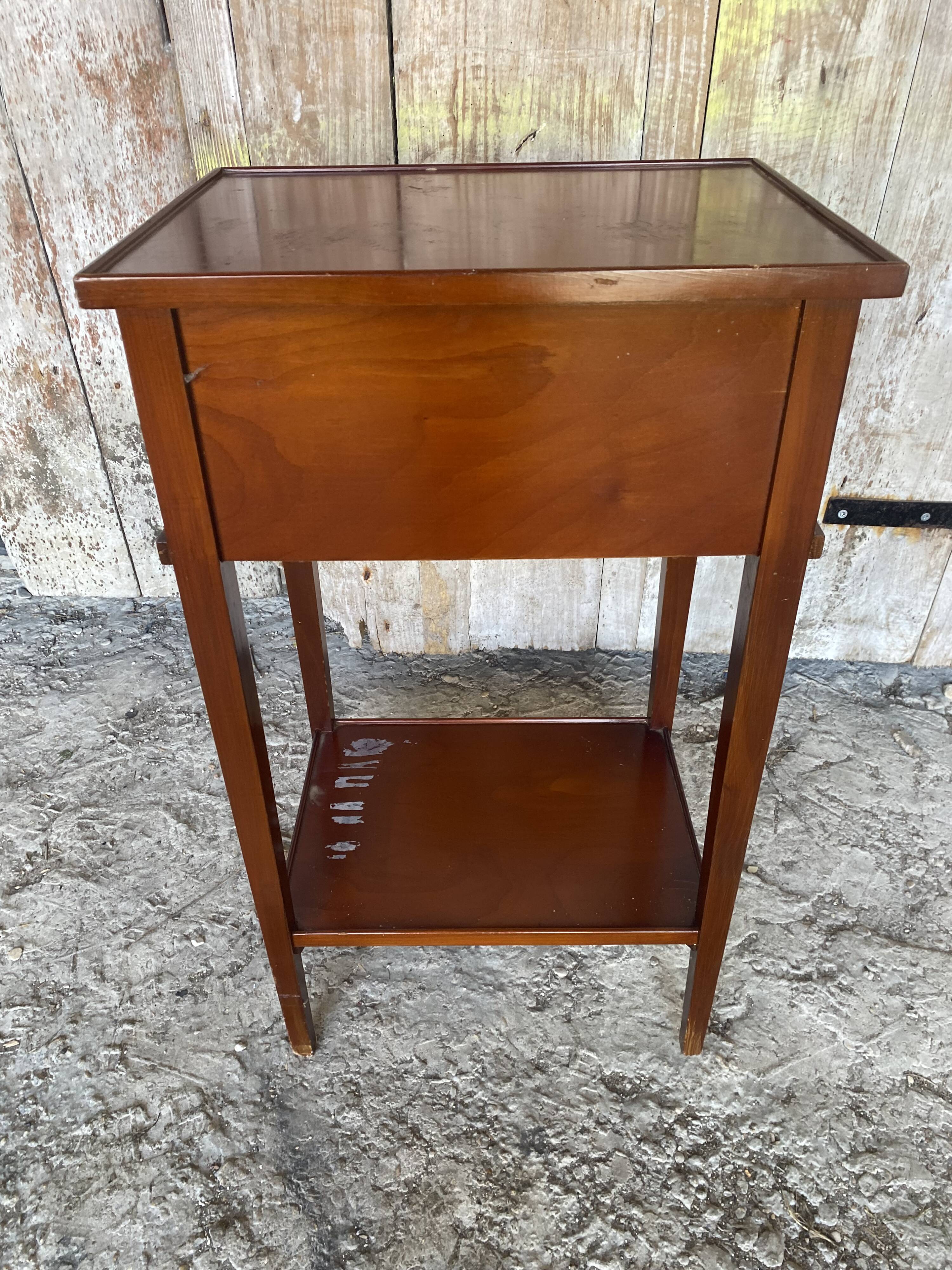 Antique Nightstand Entry Table Cherry Wood 3 Drawers Vintage #D995