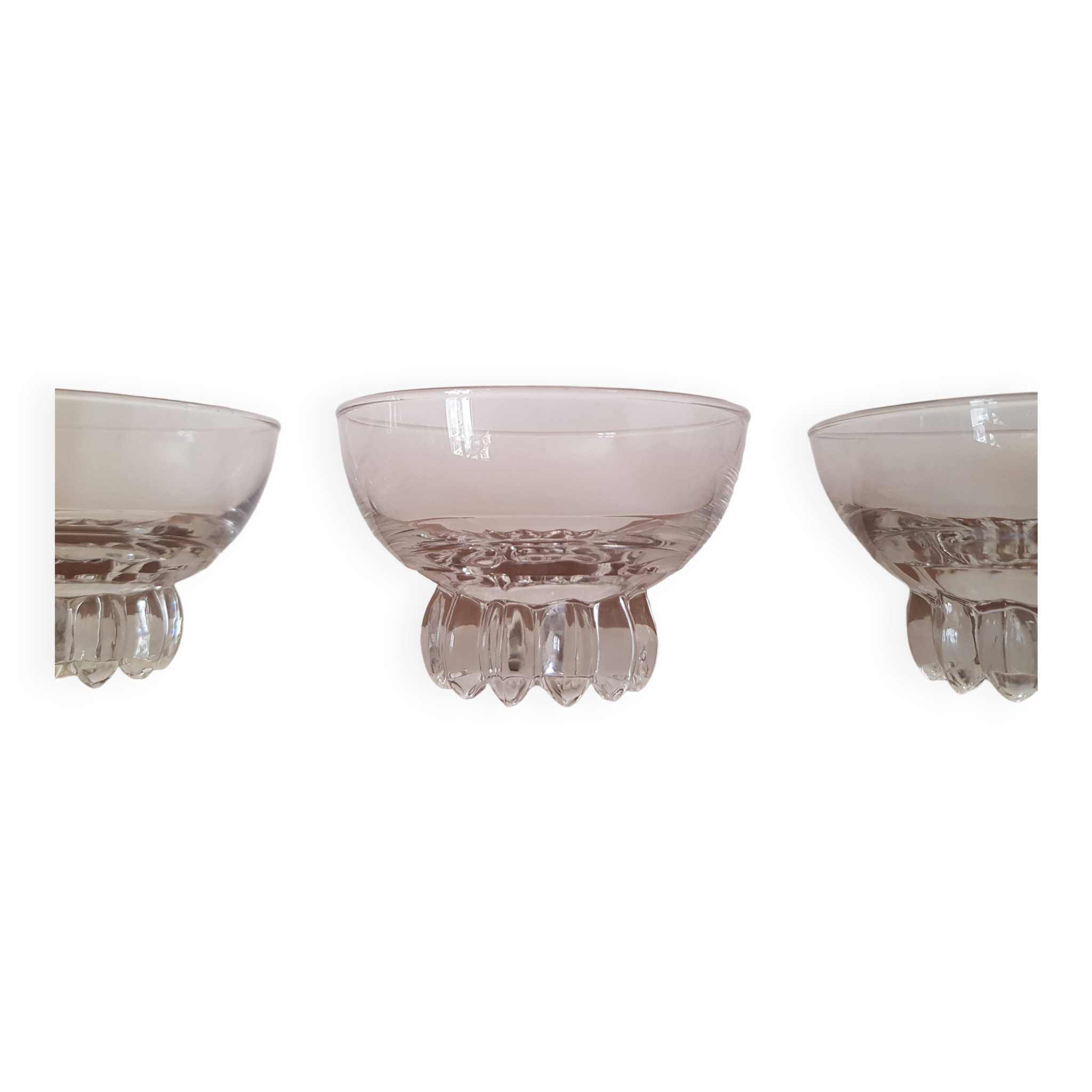 Set of 3 art deco glasses