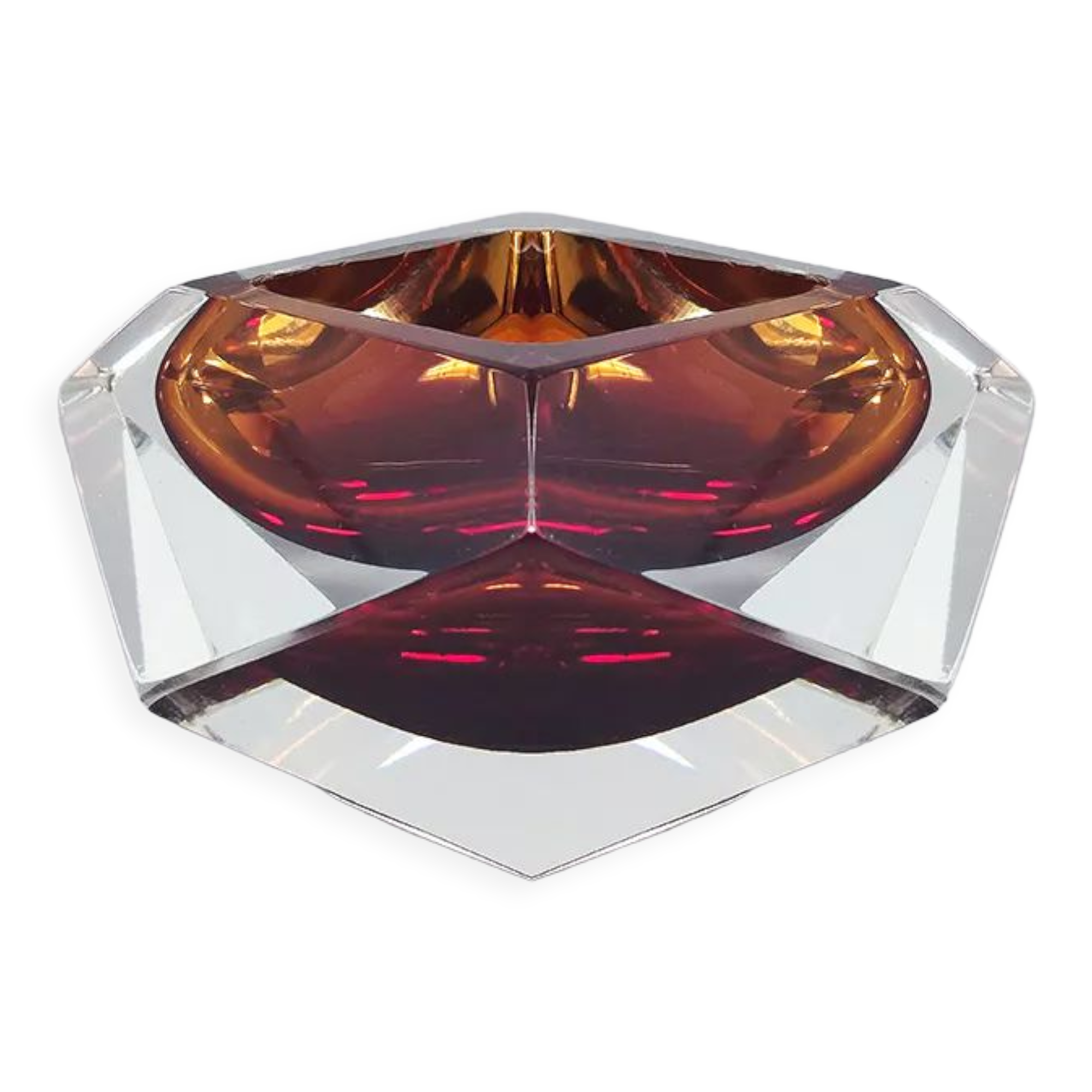 1960s Gorgeous Brown Ashtray or Catchall by Flavio Poli for Seguso. Made in Italy