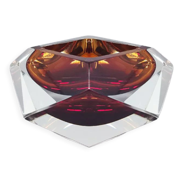 1960s Gorgeous Brown Ashtray or Catchall by Flavio Poli for Seguso. Made in Italy