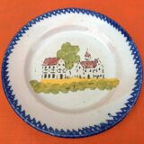 Faïence de Charolles Ancienne assiette Décor traditionnel