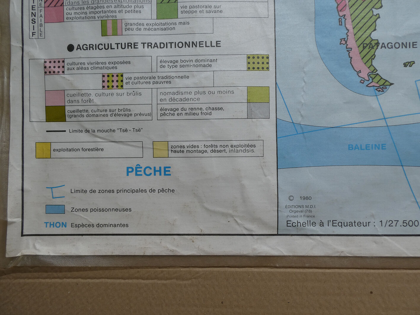 Vintage MDI Agriculture and Fishing School Card Worldwide