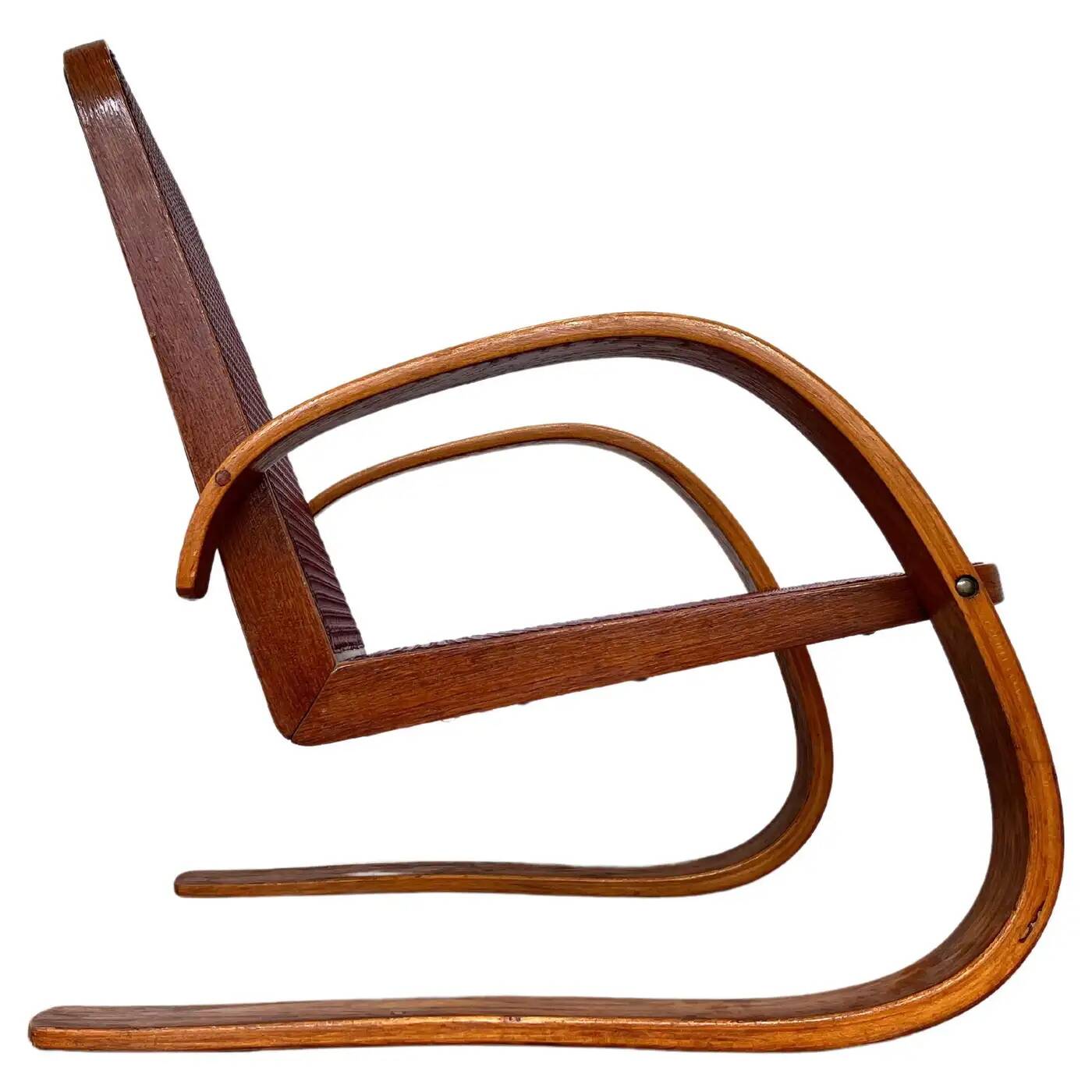 Fauteuil très rare de Miroslav Navrátil pour Zdeněk Plesník - années 1940