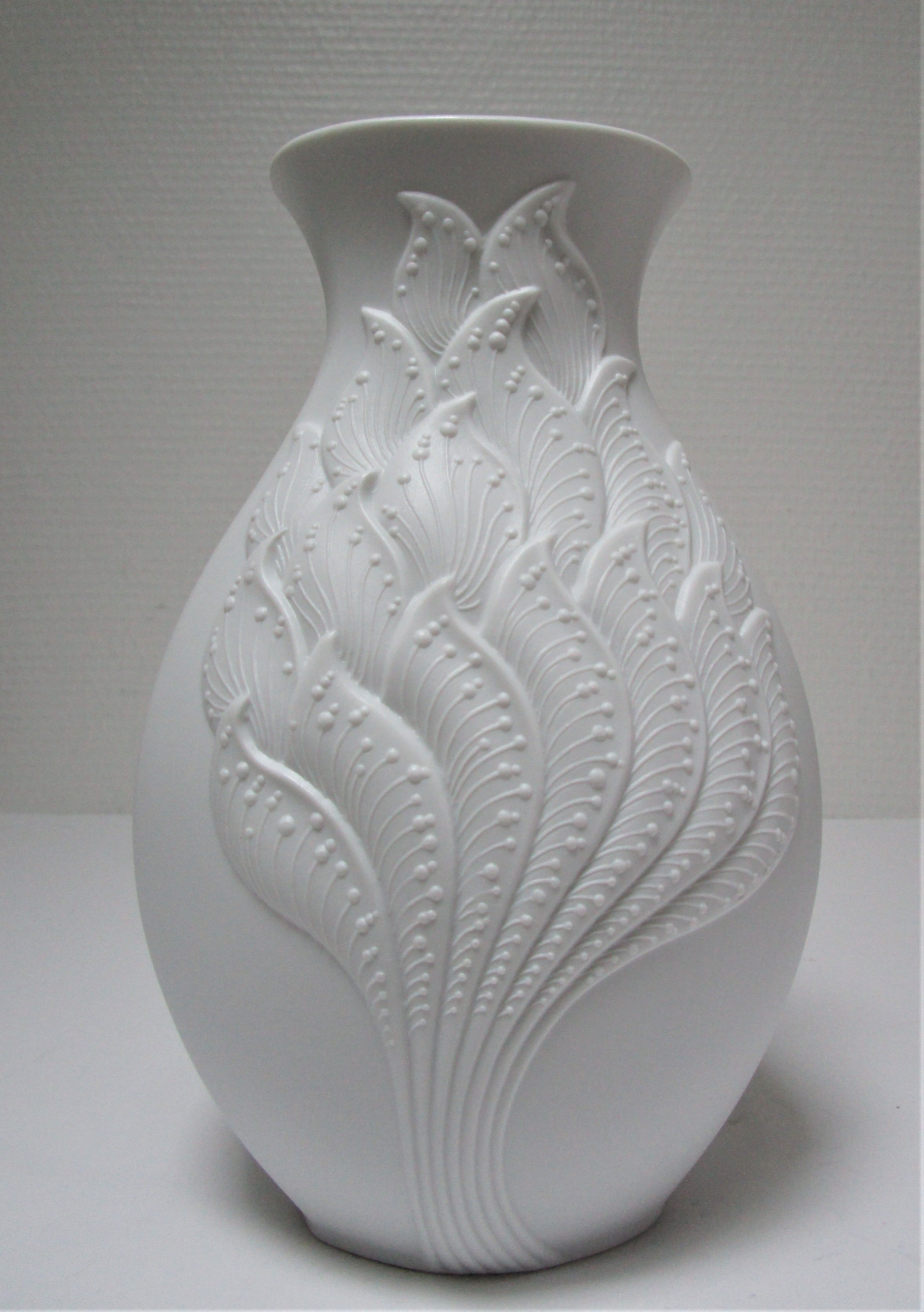 Porcelain vase biscuit Manfred Frey for AK Kaiser vegetable decoration