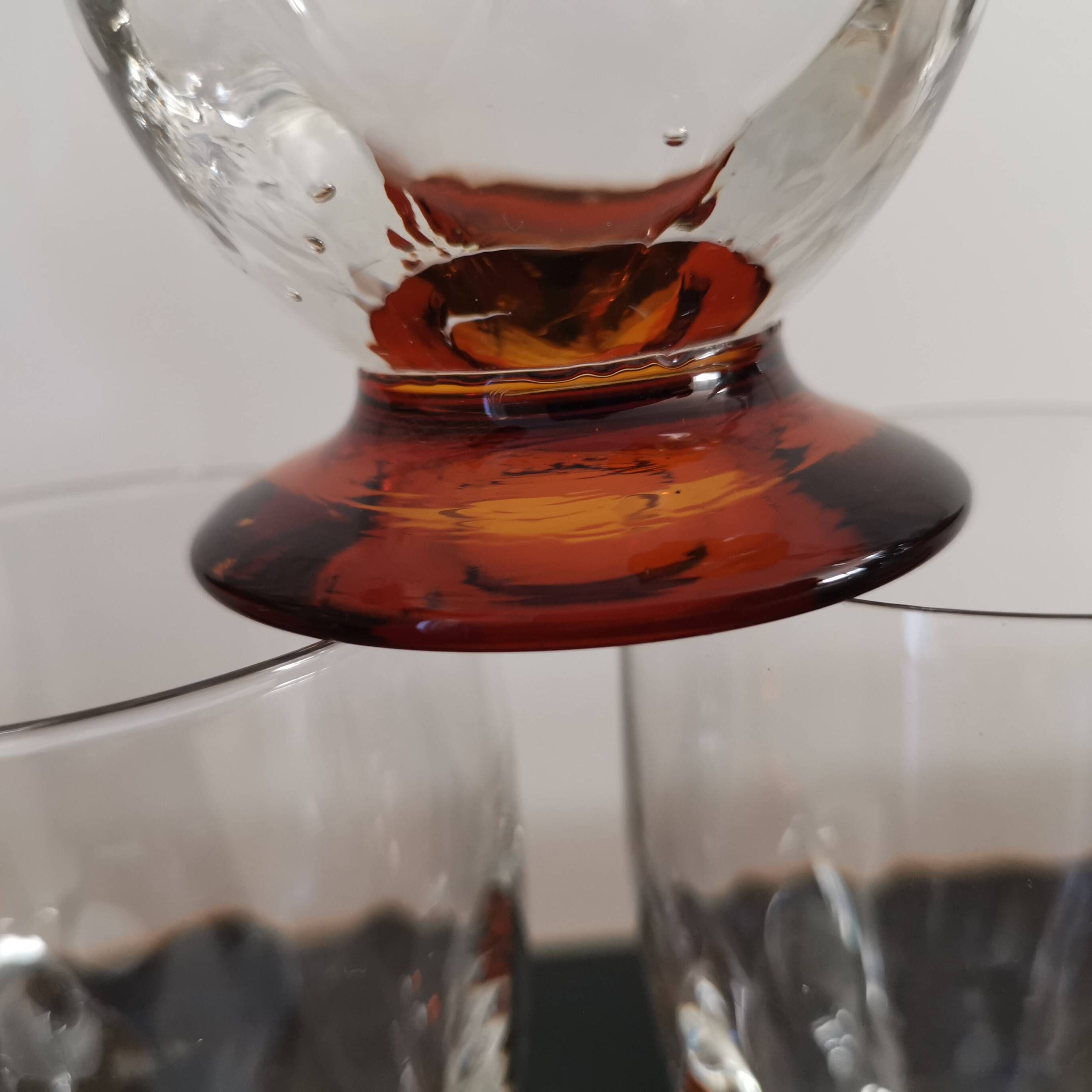 10 Art-Deco red wine glasses blown 1930