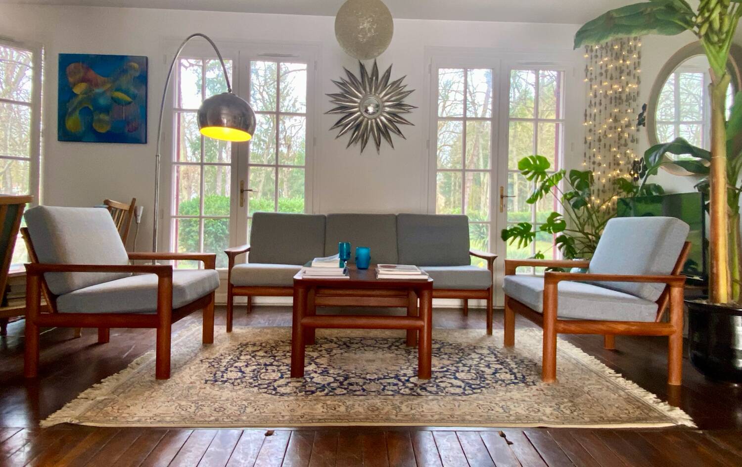 Danish teak three-seater sofa – 1960s