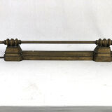 Lot of a pair of chenets and front of gilded bronze fireplace, nineteenth