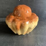 Brioche-shaped slip sugar pot, shaped and sculpted