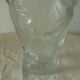 Frosted glass vase with a relief decoration of cherries.