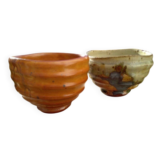 Matcha bowls - Chawan, J&C Bougère 'brown & soft green' in ceramic