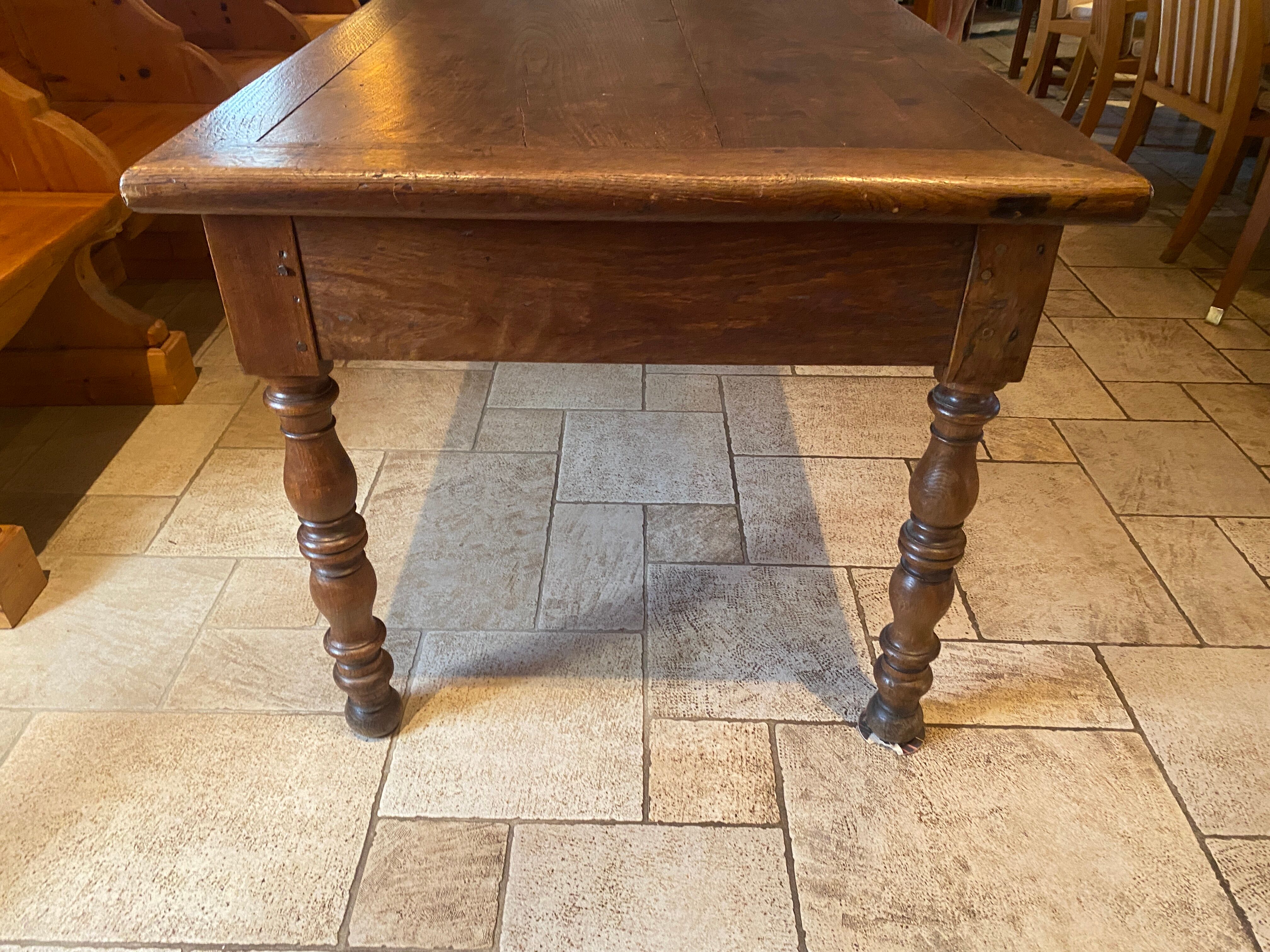 Farmhouse table chene massive