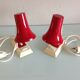 Pair of red and white bedside lamps 60