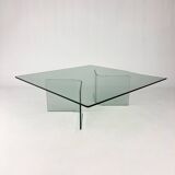 Table Basse Postmoderne en Verre, 1980s
