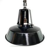 Hanging lamp sheet enamelled black color 1950