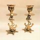 Pair of gilded brass candlesticks